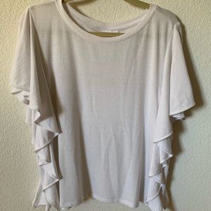 GAP white short sleeve ruffle top